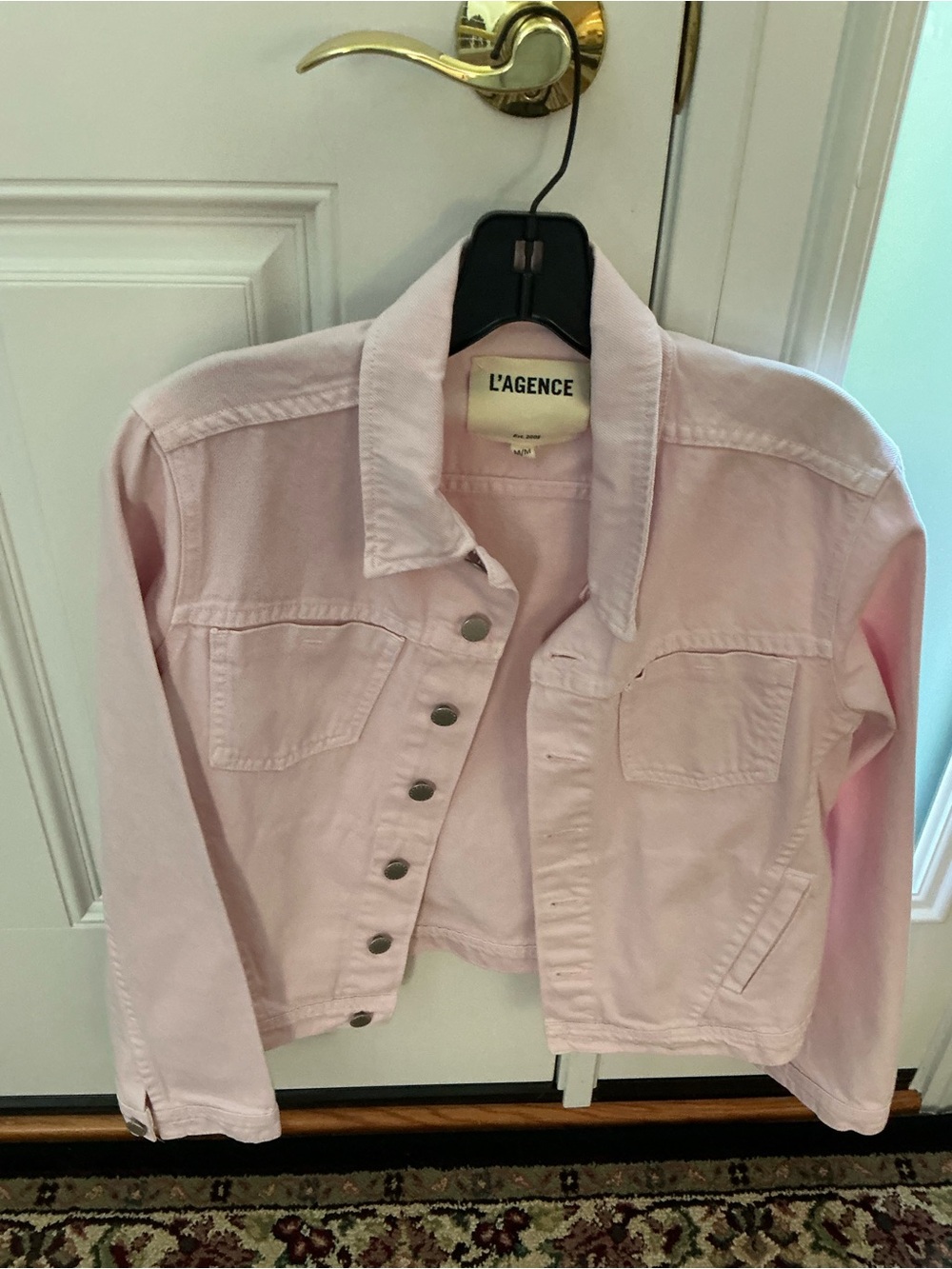 L'AGENCE PASTEL PINK JEAN JACKET SIZE MEDIUM